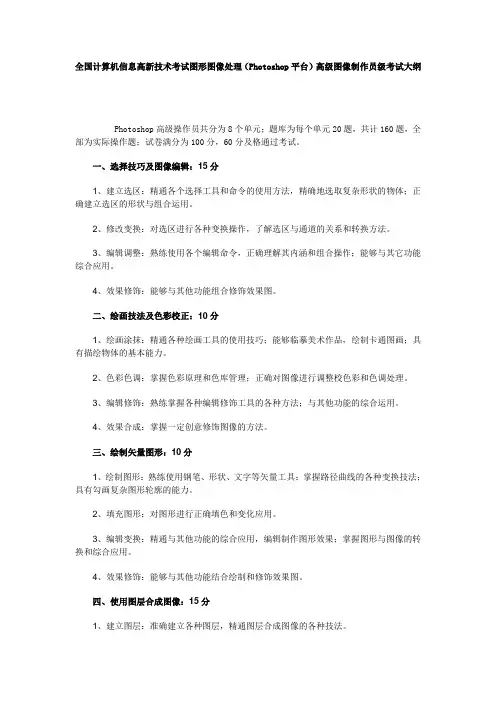 全国计算机信息高新技术考试图形图像处理(包题)