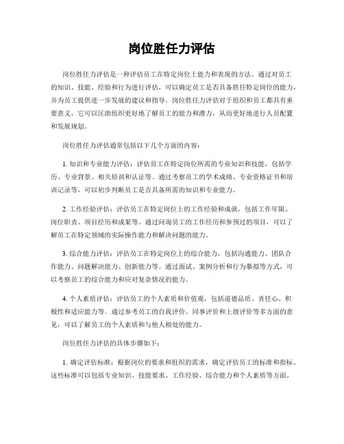 岗位胜任力评估