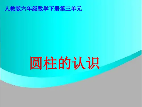 六年级下册数学课件圆柱的认识人教新课标