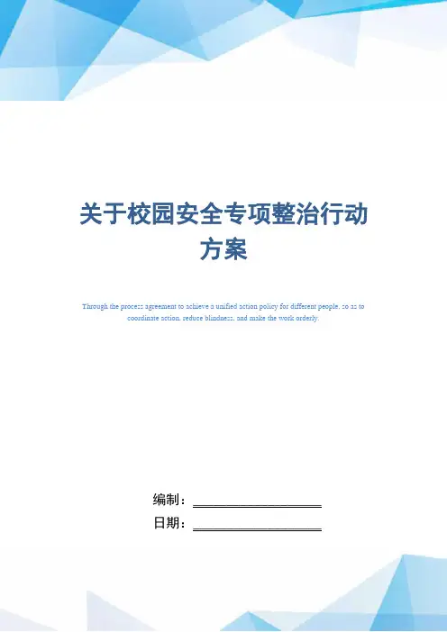 关于校园安全专项整治行动方案