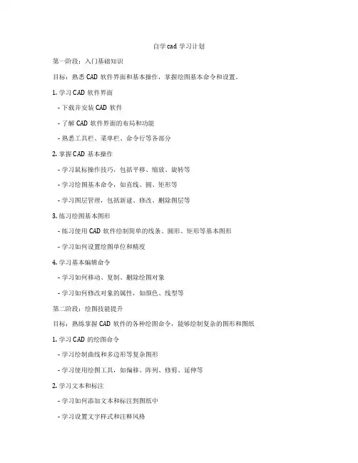 自学cad学习计划