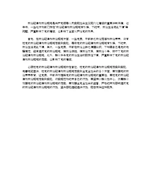 严守政治纪律和政治规矩方面存在的问题