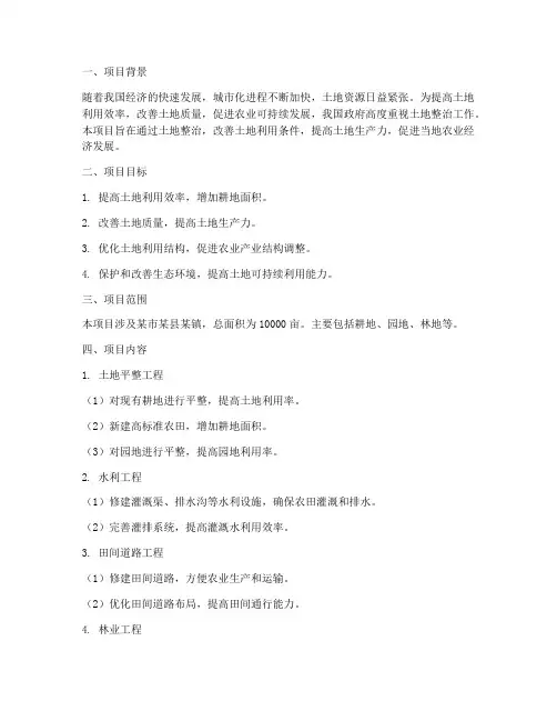 土地整治施工方案