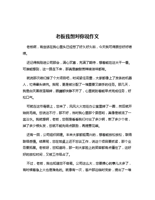 老板我想对你说作文