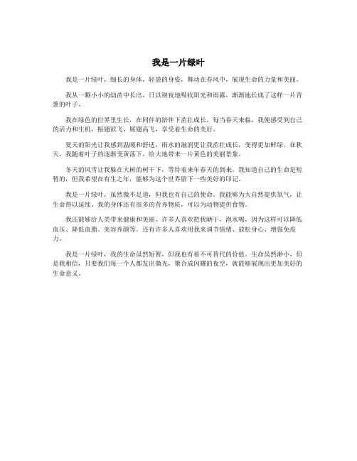 我是一片绿叶