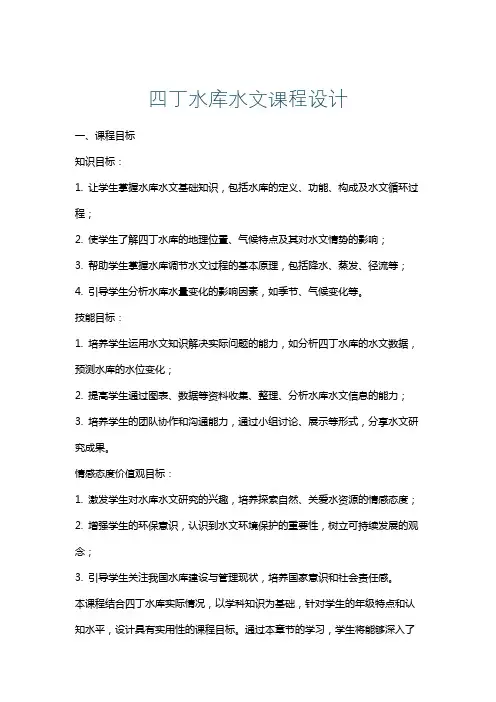 四丁水库水文课程设计