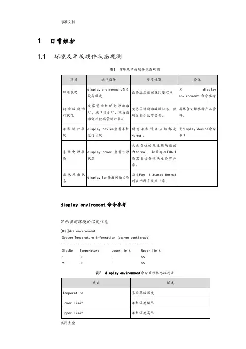 H3C交换机维护命令大全