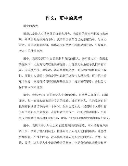 作文：雨中的思考