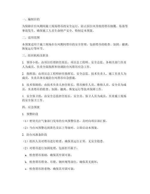 防台风塔吊应急预案