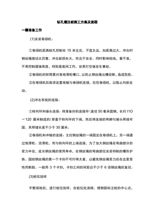 钻孔灌注桩施工方案及流程