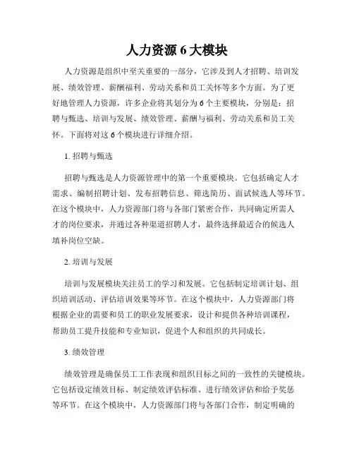 人力资源6大模块