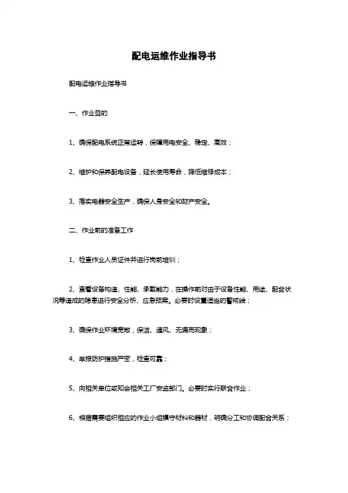 配电运维作业指导书