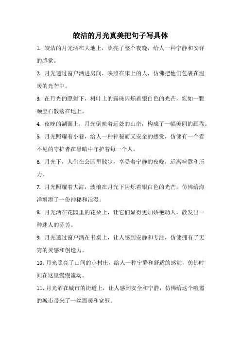 皎洁的月光真美把句子写具体