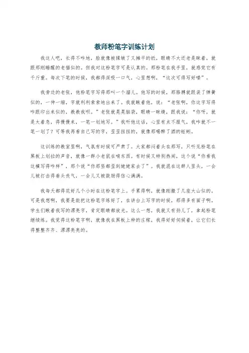 教师粉笔字训练计划