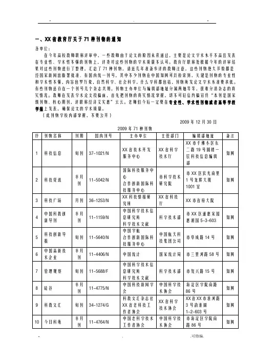 有些不建议投稿的刊物