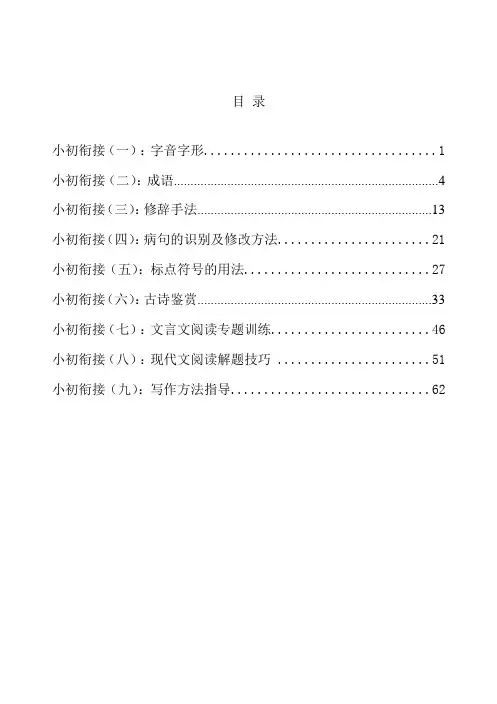 小升初语文衔接校本教材全套