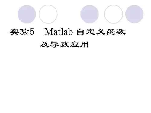 实验5__matlab自定义函数及导数应用