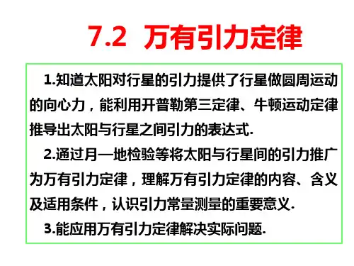 【课件】万有引力定律+课件-高一下学期物理人教版(2019)必修第二册
