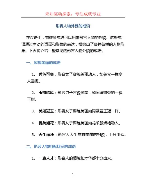 形容人物外貌的成语