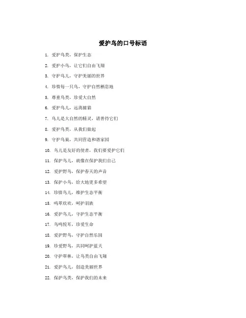 爱护鸟的口号标语