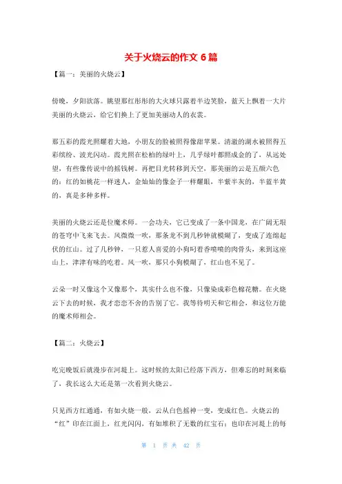 关于火烧云的作文6篇