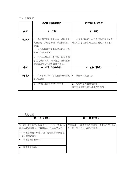 自我诊断分析表(王友军)