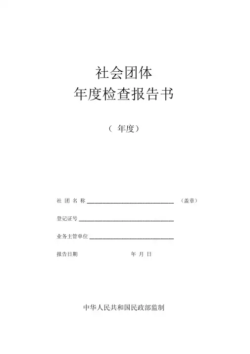 社会团体年检报告书