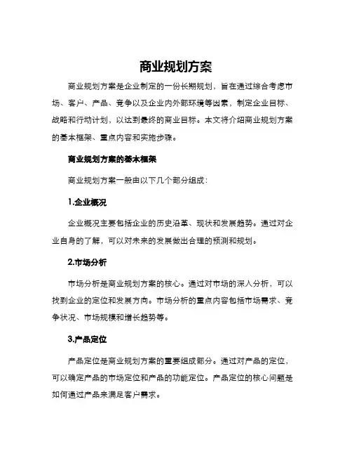 商业规划方案
