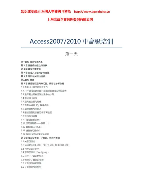 Access2007(2010)中高级培训