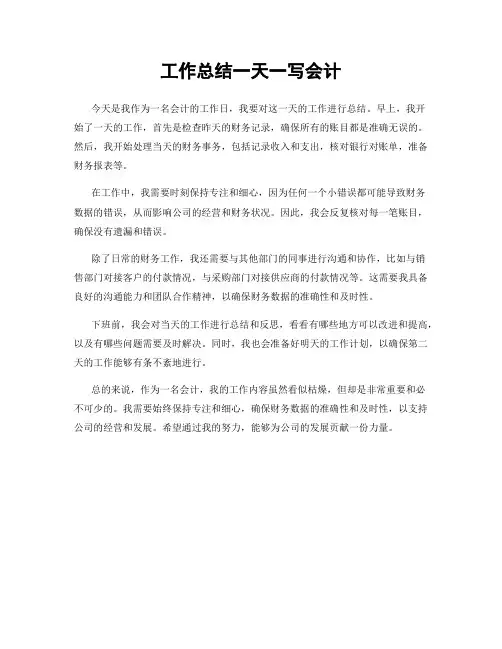 工作总结一天一写会计