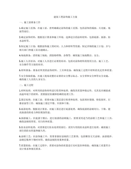 建筑工程涂饰施工方案