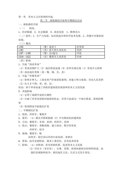 高二历史世界近现代史知识点详解