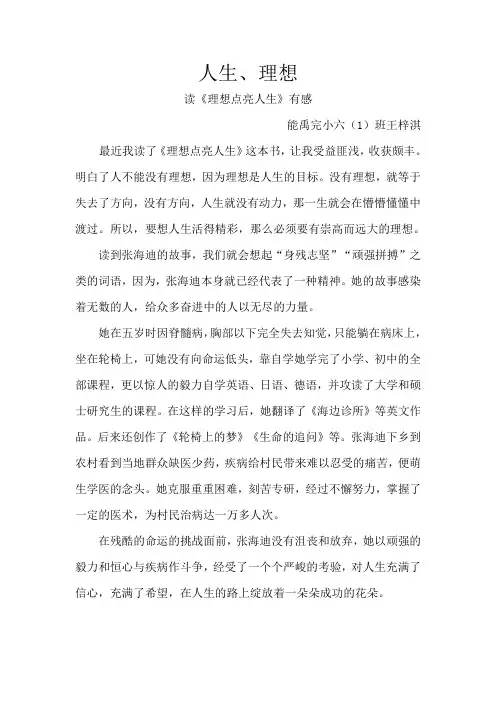 理想点亮人生体会