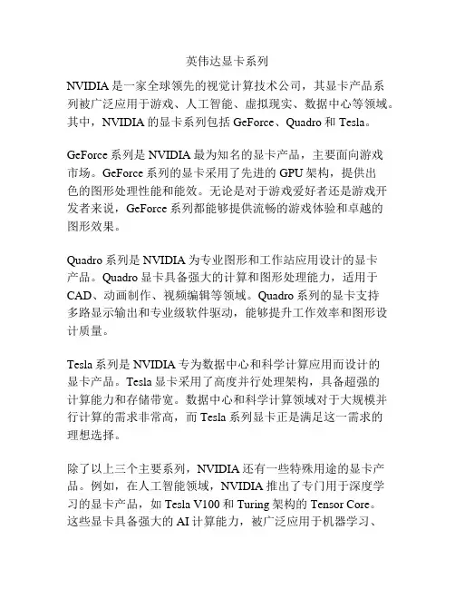 英伟达显卡系列