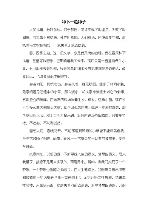 初二作文：种下一粒种子作文600字