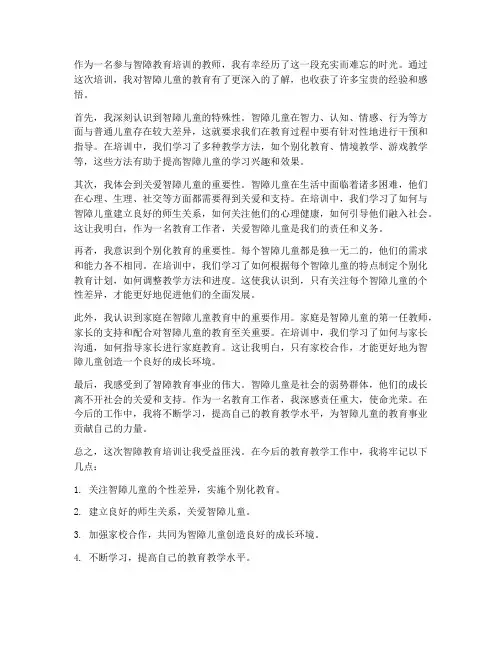 智障教育培训感想
