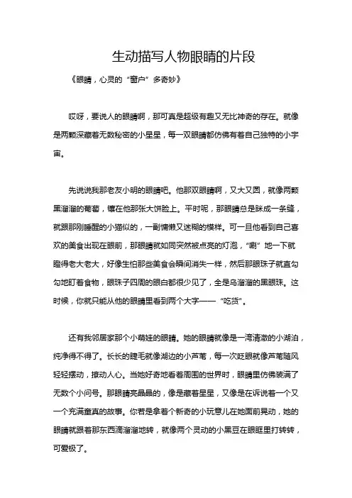 生动描写人物眼睛的片段