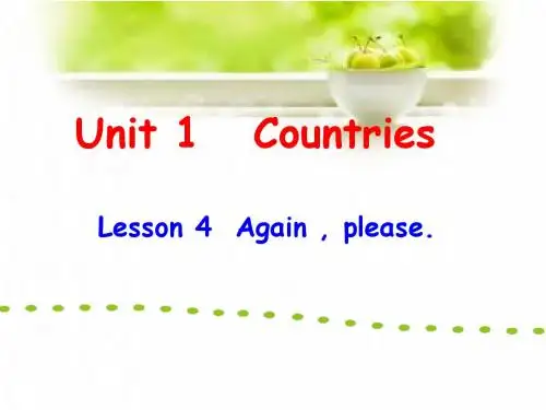 鲁科版英语四年级英语下册Unit1 Countries Lesson4 Again, please