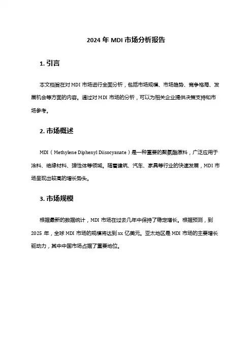 2024年MDI市场分析报告
