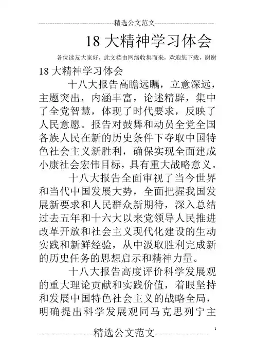 18大精神学习体会