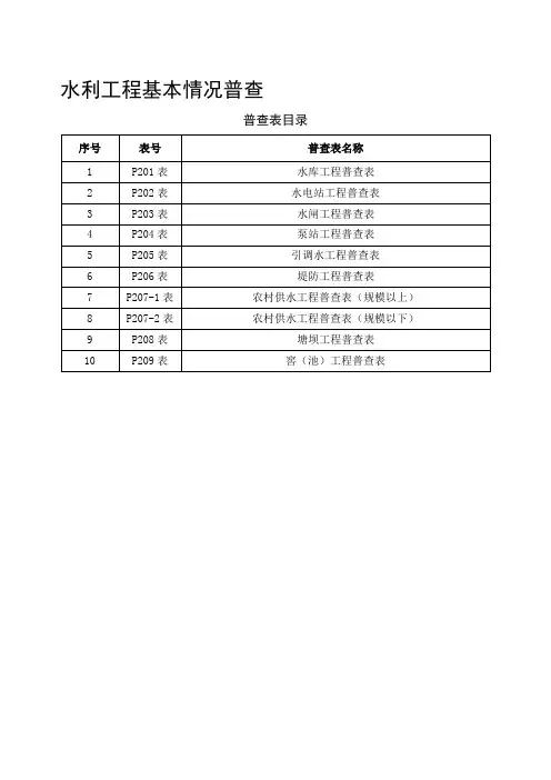 水利工程基本情况普查表