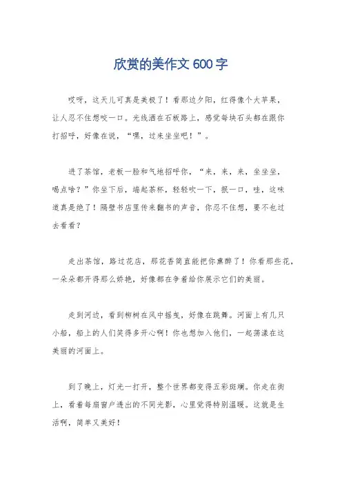 欣赏的美作文600字