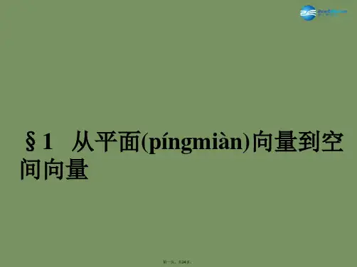 高中数学 从平面向量到空间向量参考课件 北师大版选修21
