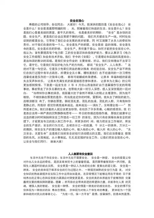 1安全生产演讲稿_大集合