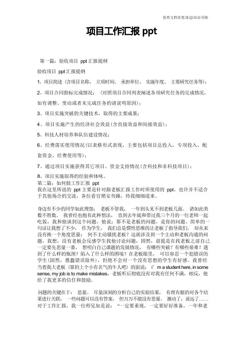 项目工作汇报ppt 2