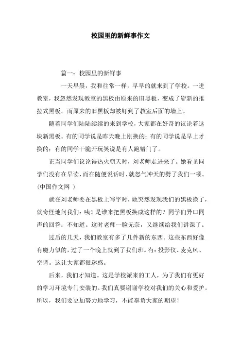 校园里的新鲜事作文