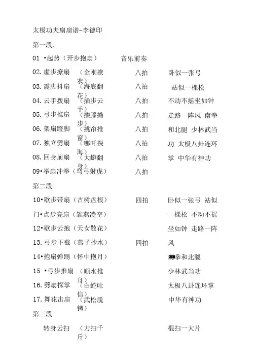 第二套太极功夫扇扇谱