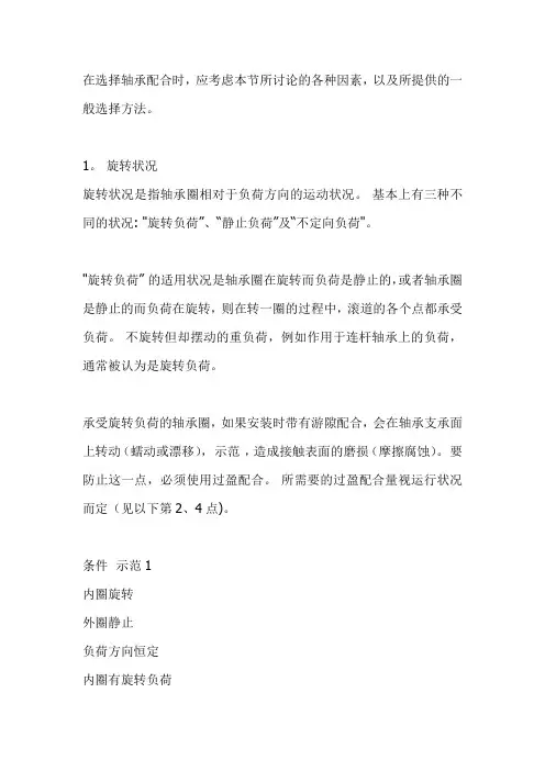 轴承与轴承座孔之间的配合
