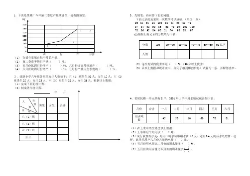 小升初总复习：六年级数学统计练习题
