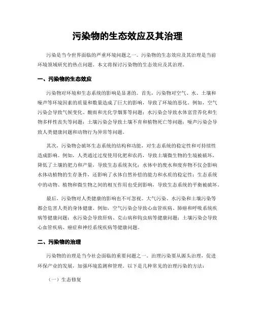 污染物的生态效应及其治理